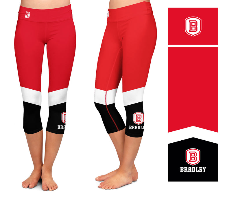 Bradley Braves Vive La Fete Game Day Collegiate Ankle Color Block Girls Red Black Capri Leggings - Vive La Fête - Online Apparel Store