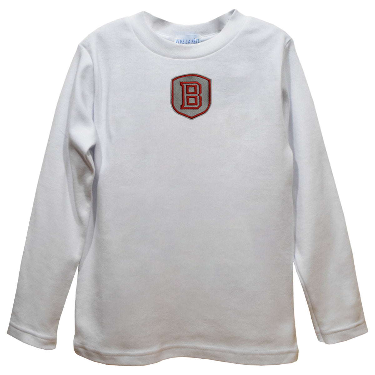 Bradley University Braves Embroidered White Long Sleeve Button