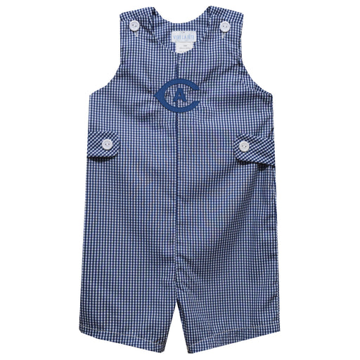 UC Davis Aggies Embroidered Navy Gingham Boys Jon Jon