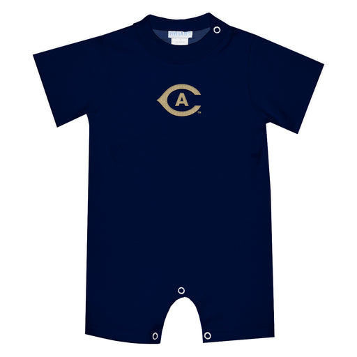 UC Davis Aggies Embroidered Navy Knit Short Sleeve Boys Romper