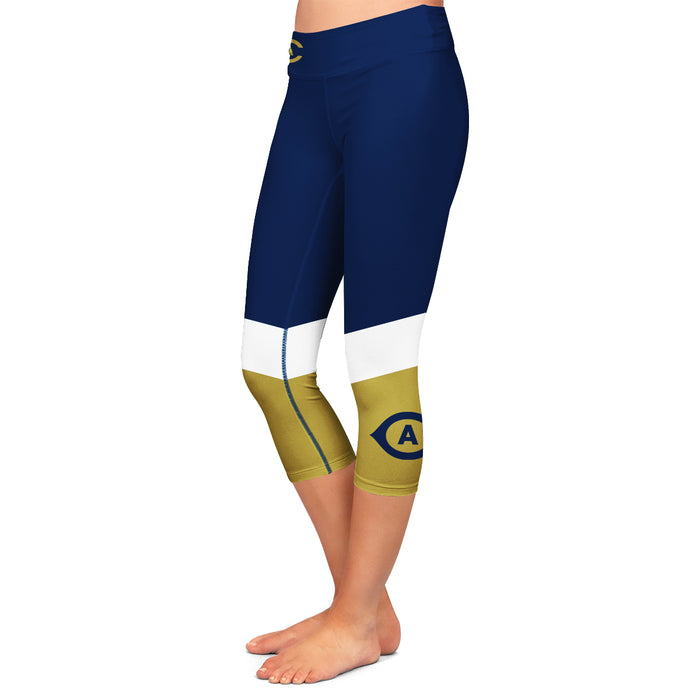 UC Davis Aggies Vive La Fete Game Day Collegiate Ankle Color Block Girls Navy Gold Capri Leggings - Vive La Fête - Online Apparel Store