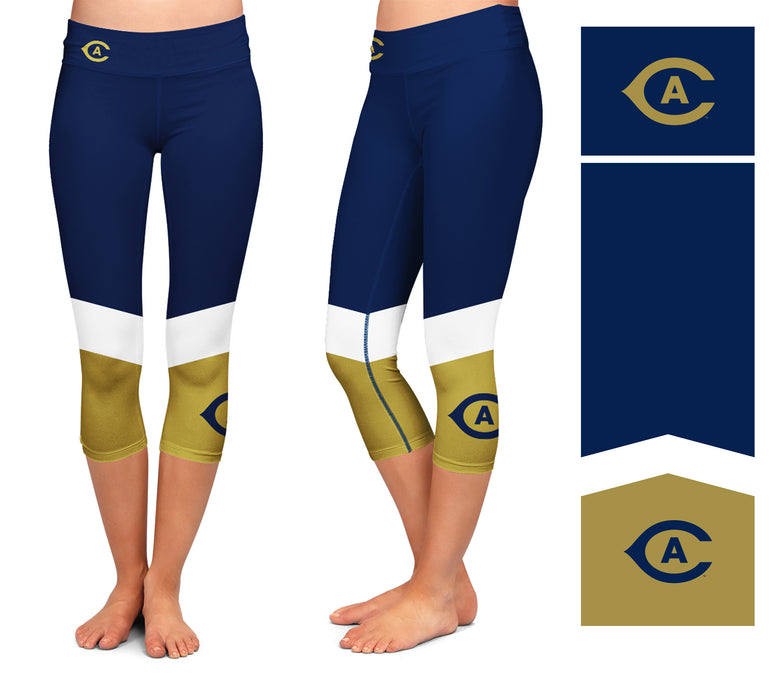 UC Davis Aggies Vive La Fete Game Day Collegiate Ankle Color Block Girls Navy Gold Capri Leggings - Vive La Fête - Online Apparel Store