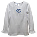 UC Davis Aggies Embroidered White Knit Long Sleeve Girls Blouse