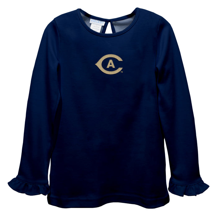 UC Davis Aggies Embroidered Navy Knit Long Sleeve Girls Blouse