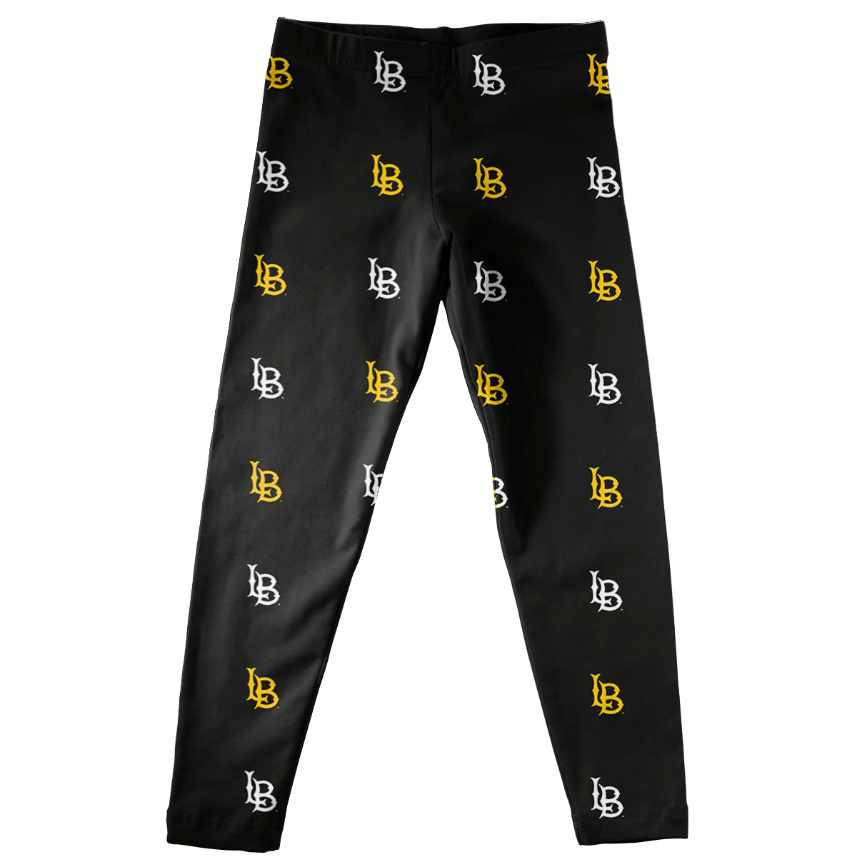 CSULB 49ers Vive La Fete Girls Game Day All Over Logo Elastic Waist Classic PlayBlack Leggings Tights 7