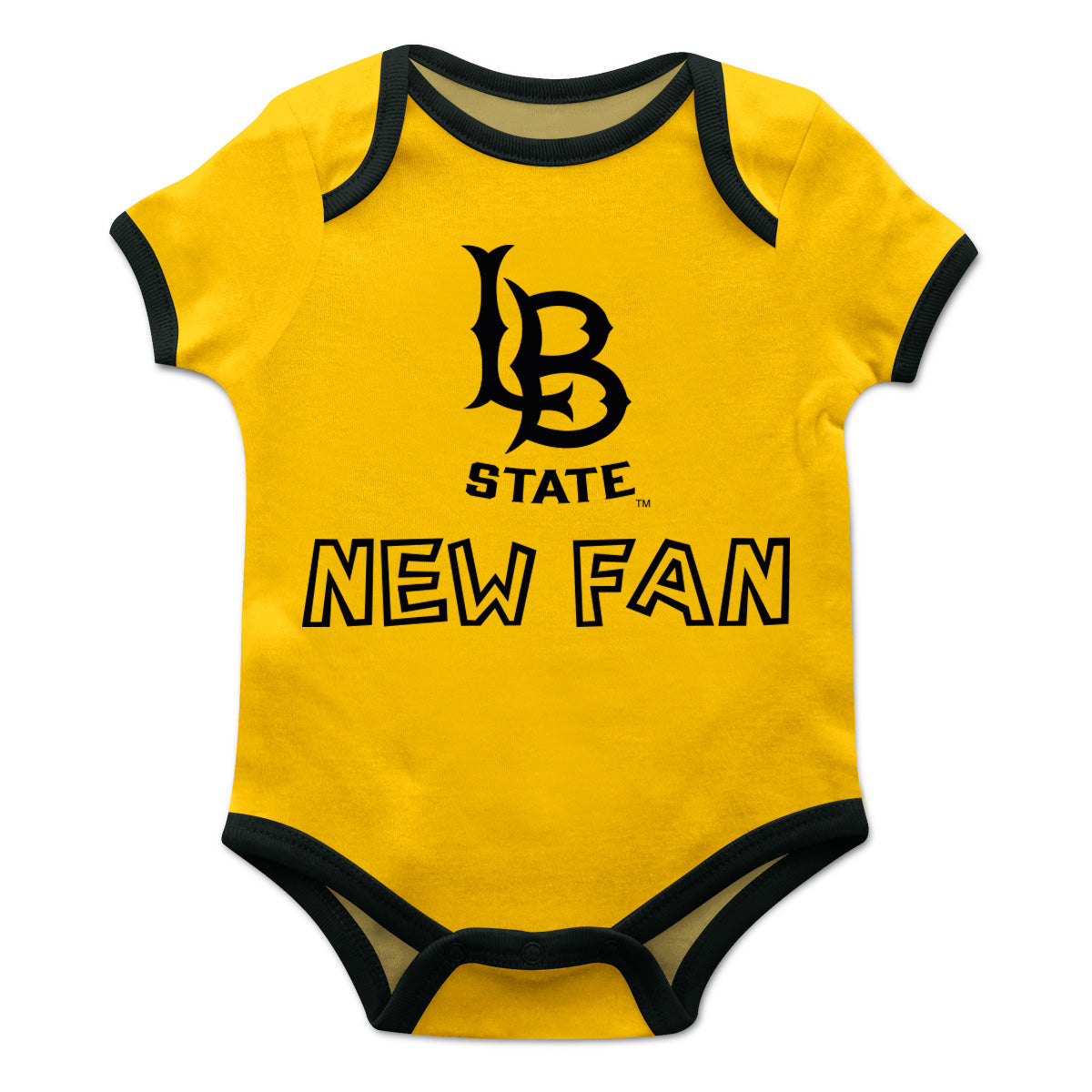 CSULB 49ers Vive La Fete Infant Game Day Gold Short Sleeve Onesie New Fan Logo and Mascot Bodysuit 6M