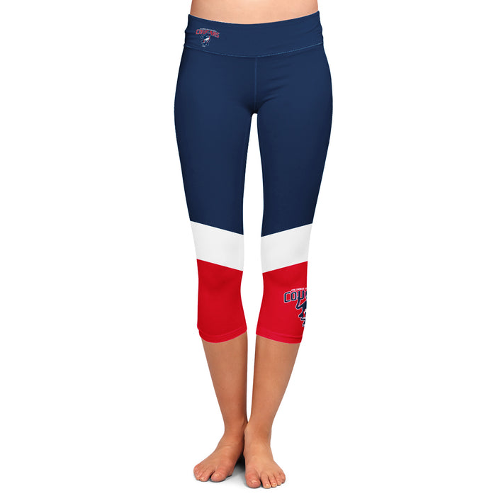 CSU Cougars Vive La Fete Game Day Collegiate Ankle Color Block Women Blue Red Capri Leggings