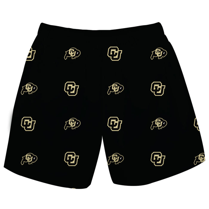 Colorado Buffaloes CU Vive La Fete Boys Game Day All Over Logo Elastic Waist Classic Play Black Pull On Short - Vive La Fête - Online Apparel Store