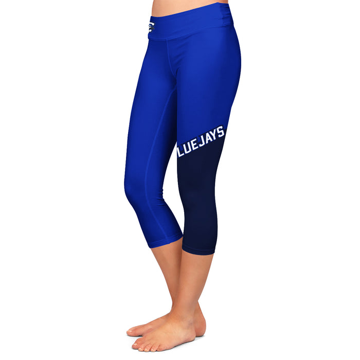 Creighton Bluejays Vive La Fete Game Day Collegiate Leg Color Block Women Blue Black Capri Leggings - Vive La Fête - Online Apparel Store