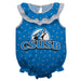 Cal State San Bernardino Coyotes CSUSB Swirls Blue Sleeveless Ruffle Onesie Logo Bodysuit