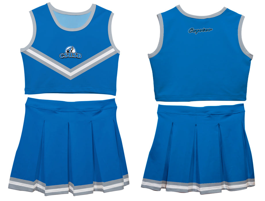 Cal State San Bernardino Coyotes CSUSB Vive La Fete Game Day Blue Sleeveless Cheerleader Set - Vive La Fête - Online Apparel Store