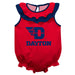 University of Dayton Flyers Red Sleeveless Ruffle Onesie Logo Bodysuit