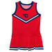 University of Dayton Flyers Vive La Fete Game Day Red Sleeveless Cheerleader Dress