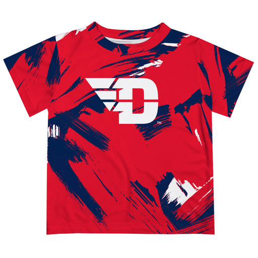 University of Dayton Flyers Vive La Fete Boys Game Day Red Short Sleeve Tee Paint Brush