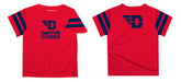 University of Dayton Flyers Vive La Fete Boys Game Day Red Short Sleeve Tee with Stripes on Sleeves - Vive La Fête - Online Apparel Store