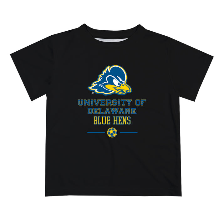 Delaware Blue Hens Vive La Fete Soccer V1 Black Short Sleeve Tee Shirt