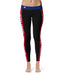 Utah Tech University Trailblazers Vive La Fete Game Day Collegiate Red Stripes Women Black Yoga Leggings 2 Waist Tights