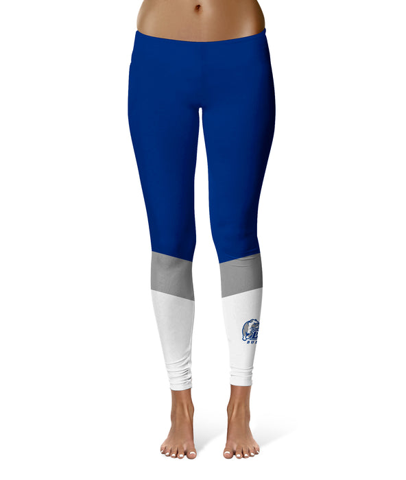 Drake University Bulldogs Vive La Fete Game Day Collegiate Ankle Color  Block Women Blue White Yoga Leggings