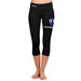 Eastern Illinois Panthers EIU Vive La Fete Game Day Collegiate Large Logo on Thigh and Waist Girls Black Capri Leggings