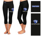 Eastern Illinois Panthers EIU Vive La Fete Game Day Collegiate Large Logo on Thigh and Waist Women Black Capri Leggings - Vive La Fête - Online Apparel Store