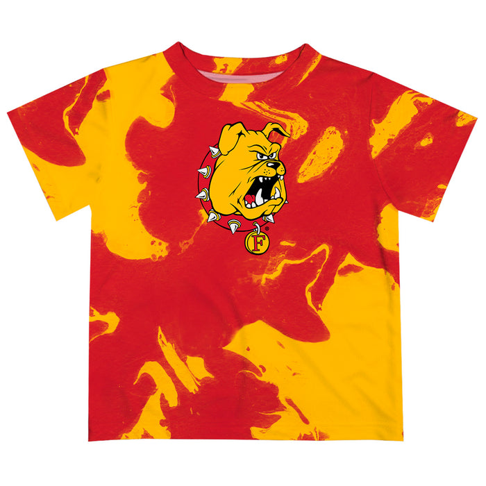 Ferris State University Bulldogs Vive La Fete Marble Boys Game Day Crimson Short Sleeve Tee