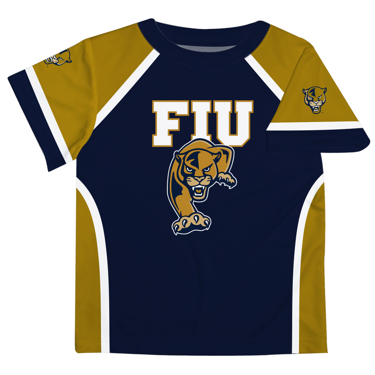 FIU Blue and Gold Boys Tee Shirt Short Sleeve - 6