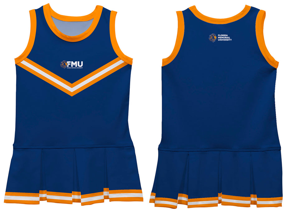 Florida Memorial University FMU Lions Vive La Fete Game Day Blue Sleeveless Youth Cheerleader Dress - Vive La Fête - Online Apparel Store