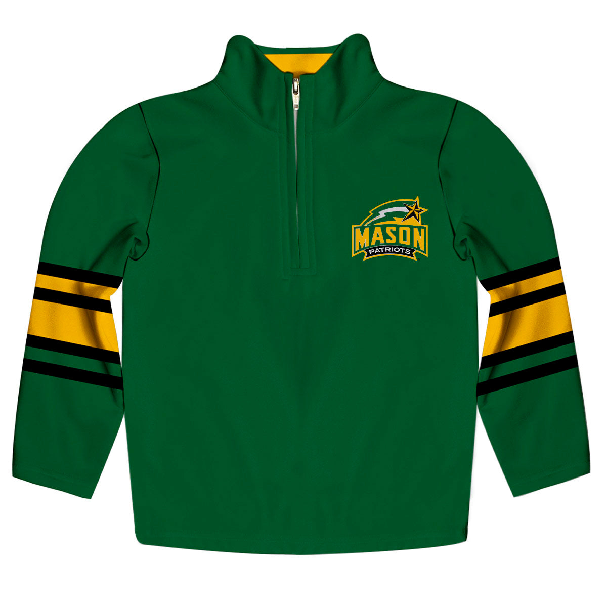 Vive La Fete Youth Green George Mason Patriots Team Logo Quarter-Zip Pullover Sweatshirt Size: Small