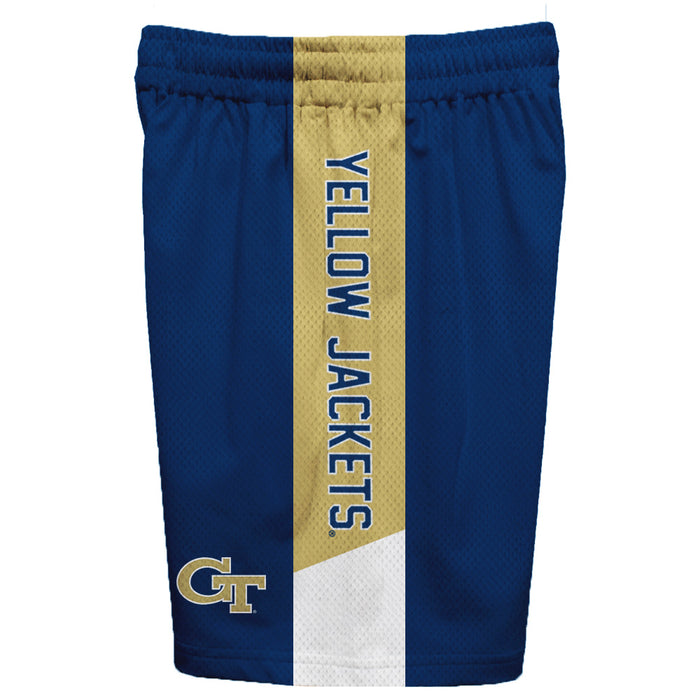 Georgia Tech Yellow Jackets Vive La Fete Game Day Blue Stripes Boys Solid Gold Athletic Mesh Short - Vive La Fête - Online Apparel Store