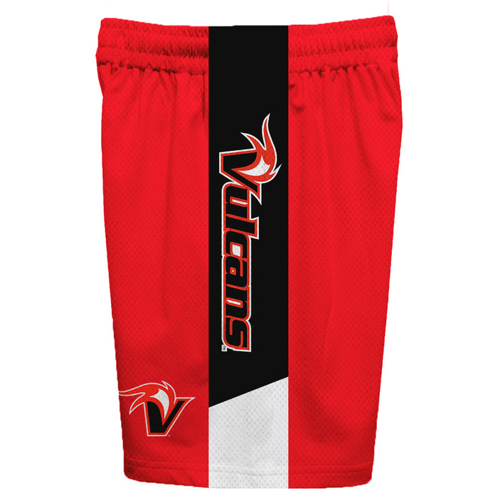 Hawaii Hilo Vulcans Vive La Fete Game Day Red Stripes Boys Solid Black Athletic Mesh Short - Vive La Fête - Online Apparel Store