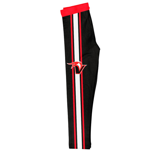 Hawaii Hilo Vulcans Vive La Fete Girls Game Day Black with Red Stripes Leggings Tights
