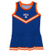 HCU Houston Christian Huskies Vive La Fete Game Day Blue Sleeveless Cheerleader Dress