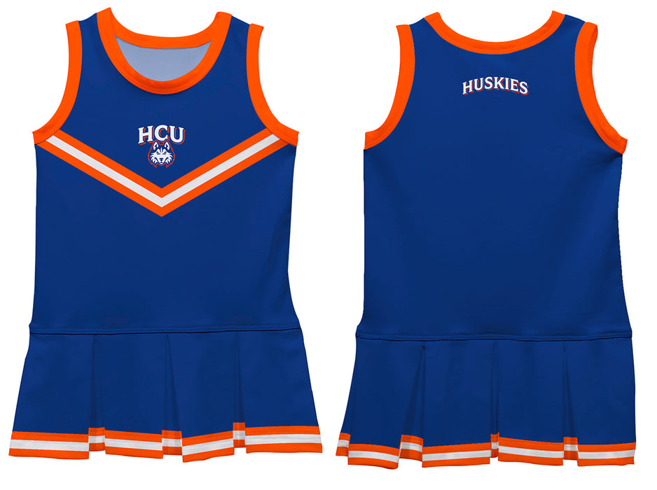 HCU Houston Christian Huskies Vive La Fete Game Day Blue Sleeveless Youth Cheerleader Dress - Vive La Fête - Online Apparel Store