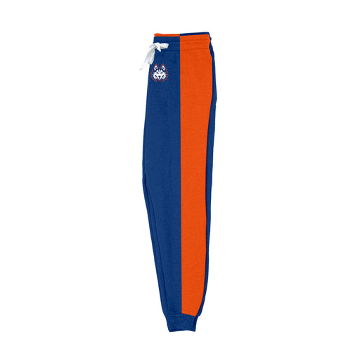 HCU Houston Christian Huskies Vive La Fete Color Block Women's Blue Orange Fleece Jogger - Vive La Fête - Online Apparel Store