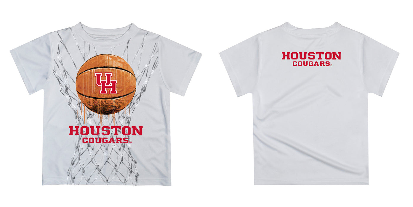 Houston Cougars Original Dripping Basketball Red T-Shirt by Vive La Fete - Vive La Fête - Online Apparel Store