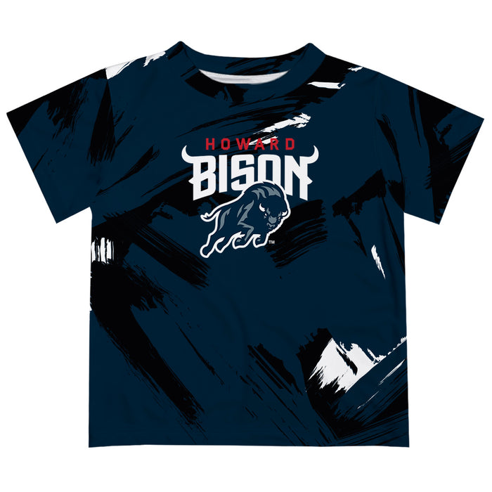 Howard University Bison Vive La Fete Boys Game Day Blue Short Sleeve Tee Paint Brush