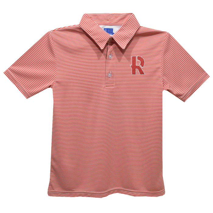 Rose Hulman Fightin' Engineers Embroidered Red Cardinal Stripes Short Sleeve Polo Box Shirt