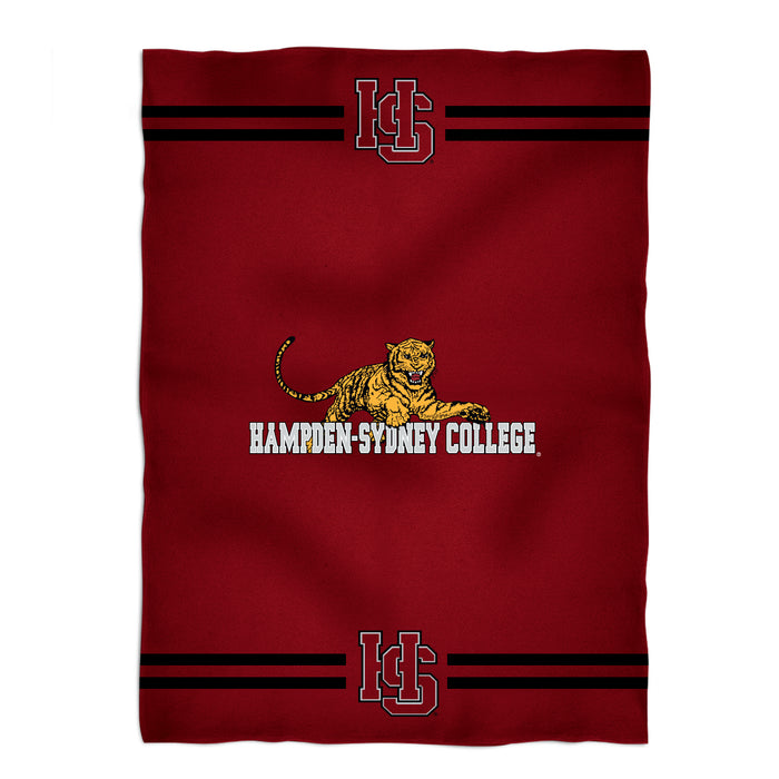 Hampden Sydney Stripes Maroon Fleece Blanket - Vive La Fête - Online Apparel Store