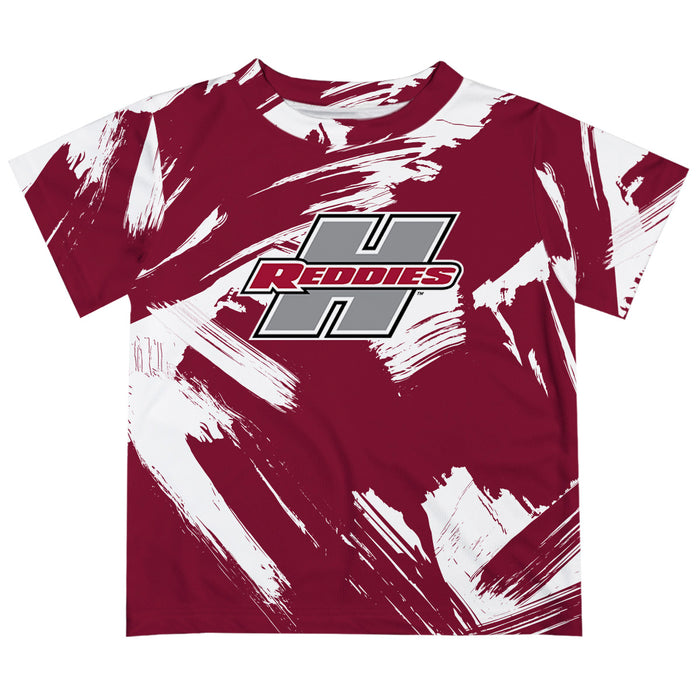 Henderson State Reddies Vive La Fete Boys Game Day Red Short Sleeve Tee Paint Brush