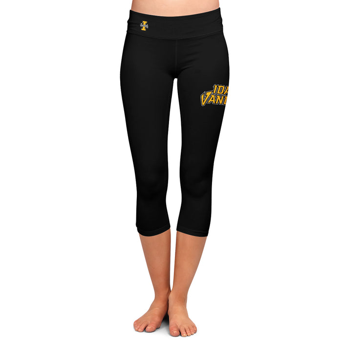 Idaho Vandals Vive La Fete Game Day Collegiate Large Logo on Thigh and Waist Girls Black Capri Leggings