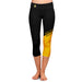 Idaho Vandals Vive La Fete Game Day Collegiate Leg Color Block Women Black Gold Capri Leggings