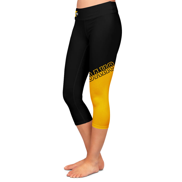 Idaho Vandals Vive La Fete Game Day Collegiate Leg Color Block Women Black Gold Capri Leggings - Vive La Fête - Online Apparel Store