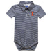 Illinois Fighting Illini Embroidered Navy Stripes Stripe Knit Polo Onesie