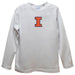 Illinois Fighting Illini Embroidered White Long Sleeve Boys Tee Shirt