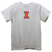 Illinois Fighting Illini Embroidered White Knit Short Sleeve Boys Tee Shirt