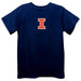 Illinois Fighting Illini Embroidered Navy knit Short Sleeve Boys Tee Shirt