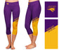 Northern Iowa Panthers Vive La Fete Game Day Collegiate Leg Color Block Women Purple Gold Capri Leggings - Vive La Fête - Online Apparel Store