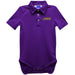 James Madison University Dukes Embroidered Purple Solid Knit Polo Onesie