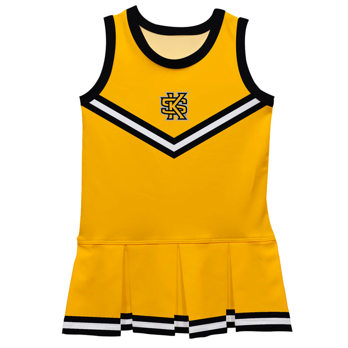 Kennesaw State University KSU Owls Vive La Fete Game Day Gold Sleeveless Cheerleader Dress