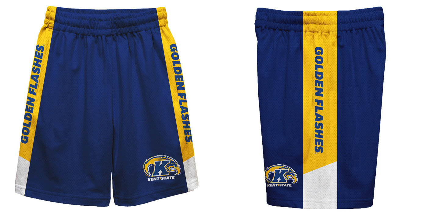 Kent State Golden Flashes Vive La Fete Game Day Blue Stripes Boys Solid Gold Athletic Mesh Short - Vive La Fête - Online Apparel Store